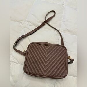 Quince Italian Crossbody Bag in Dark Taupe